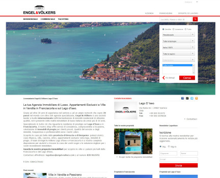 Mio scatto del Lago d'Iseo utilizzato nella Home page del sito della Engel & Volkers